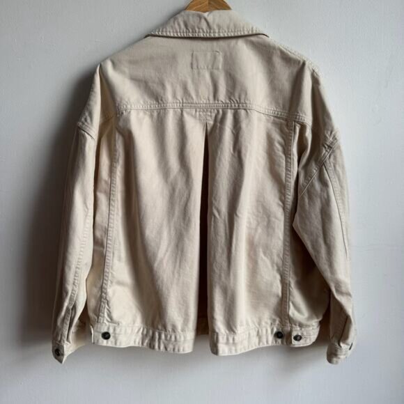FREE PEOPLE Opal Swing Denim Jacket Cream Ecru - Picture 3 of 9